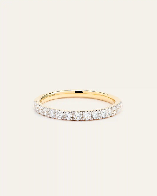 14K Gold Natural Diamond Pave Band - 0.50ctw