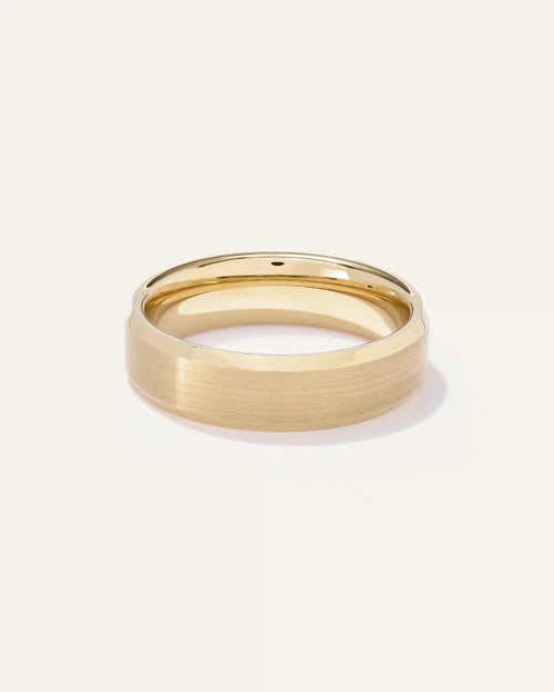 Tungsten Carbide Brushed Beveled Edge Band