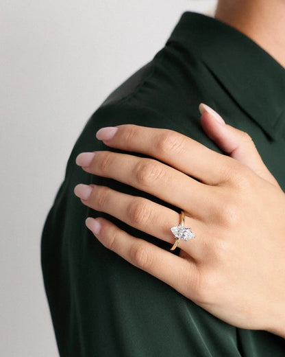 Lab Grown Diamond Marquise Comfort Fit Engagement Ring - 2ct