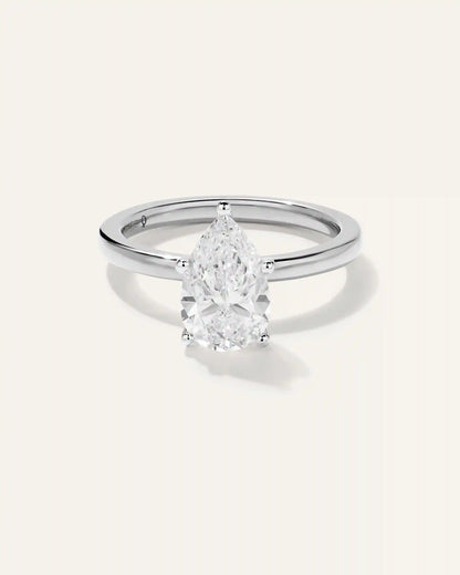 Lab Grown Diamond Pear Comfort Fit Engagement Ring - 2ct