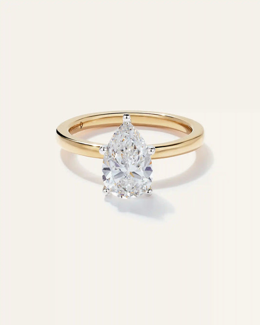 Lab Grown Diamond Pear Comfort Fit Engagement Ring - 2ct