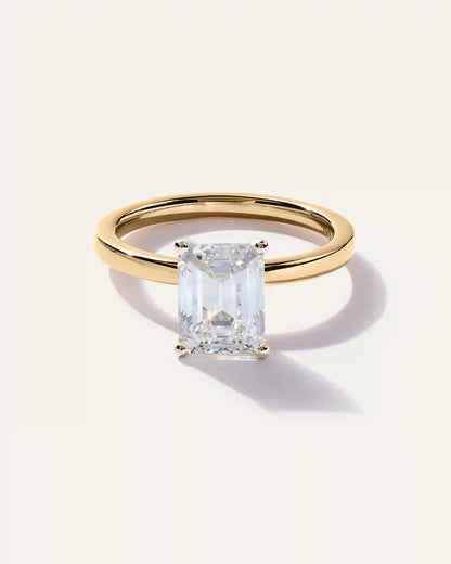 Lab Grown Diamond Emerald Comfort Fit Engagement Ring - 2.5ct