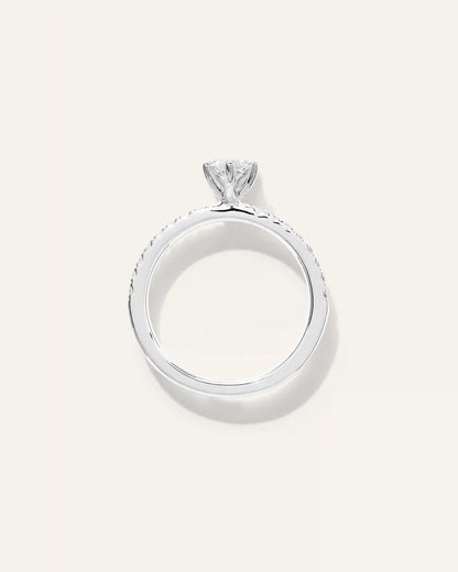 Lab Grown Diamond Marquise Petite Pave Engagement Ring - 1ct