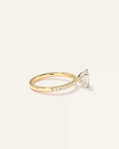 Lab Grown Diamond Princess Petite Pave Engagement Ring - 1ct