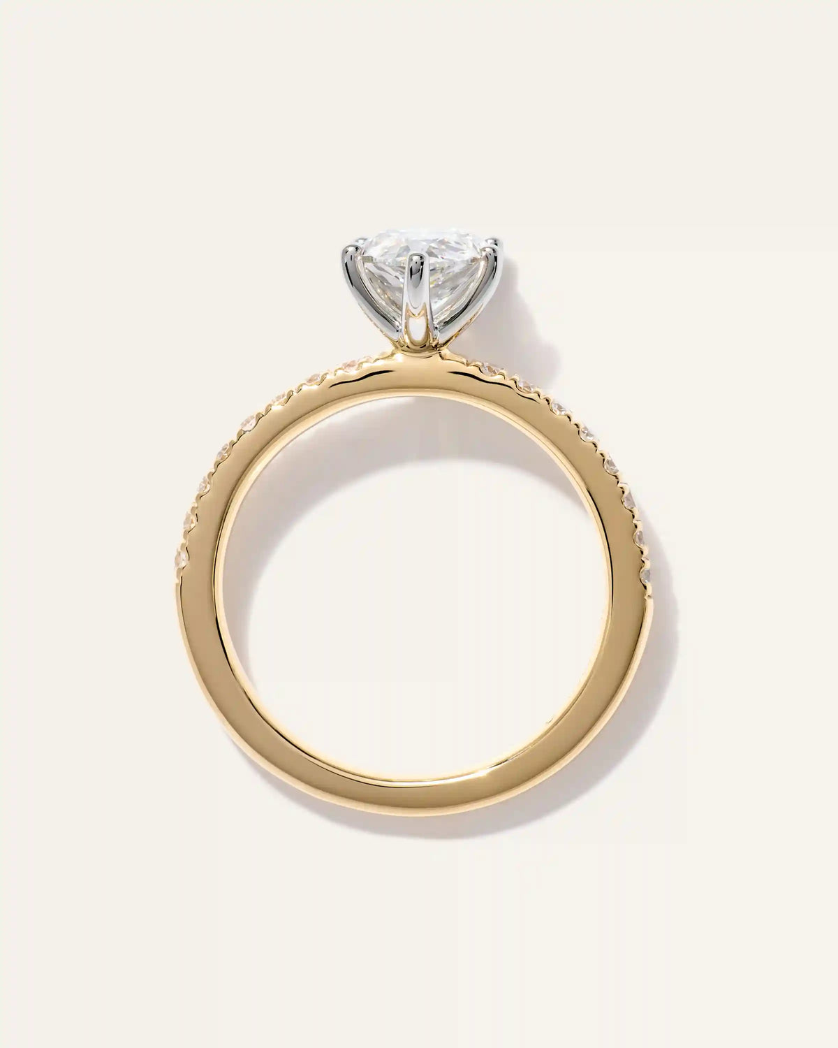 Lab Grown Diamond Pear Petite Pave Engagement Ring - 1.5ct