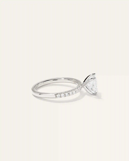 Lab Grown Diamond Princess Petite Pave Engagement Ring - 1.5ct