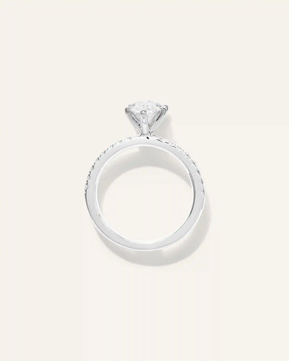 Lab Grown Diamond Marquise Petite Pave Engagement Ring - 2ct