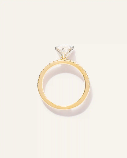 Lab Grown Diamond Marquise Petite Pave Engagement Ring - 2ct