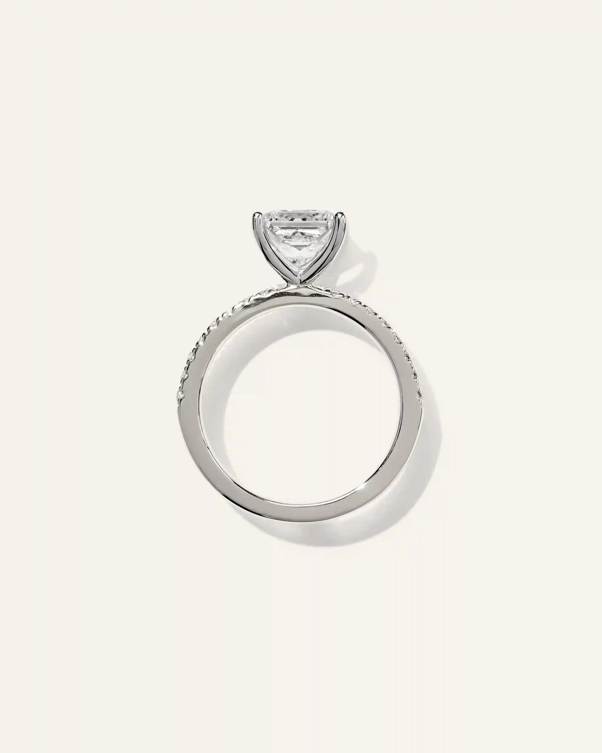 Lab Grown Diamond Princess Petite Pave Engagement Ring - 2.5ct