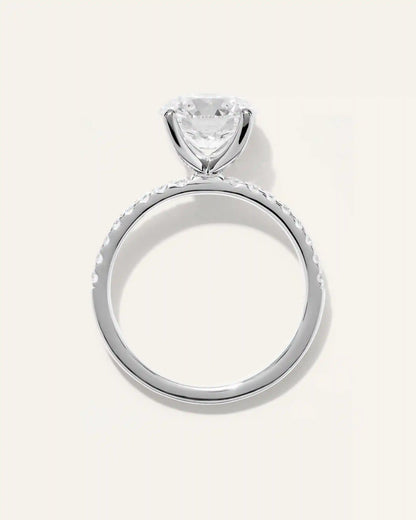 Lab Grown Diamond Round Petite Pave Engagement Ring - 2.5ct
