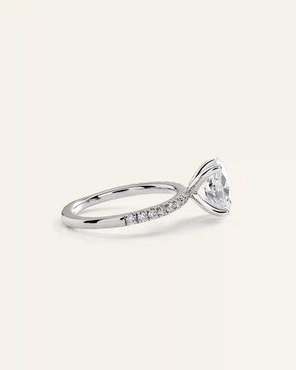 Lab Grown Diamond Oval Petite Pave Engagement Ring - 2.5ct