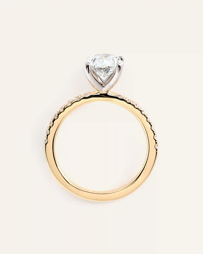 Lab Grown Diamond Oval Petite Pave Engagement Ring - 2.5ct