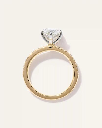 Lab Grown Diamond Pear Petite Pave Engagement Ring - 2.5ct