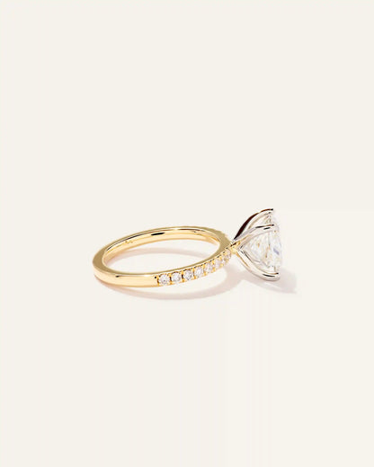 Lab Grown Diamond Princess Petite Pave Engagement Ring - 2.5ct