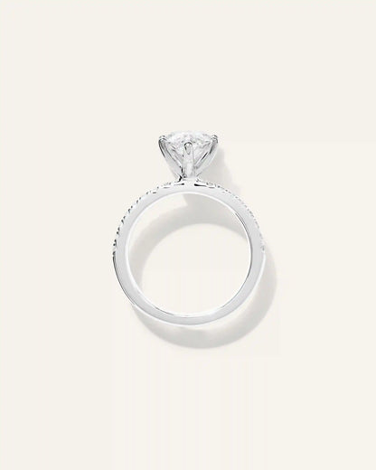 Lab Grown Diamond Marquise Petite Pave Engagement Ring - 3ct