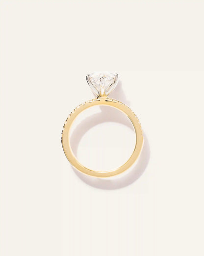 Lab Grown Diamond Marquise Petite Pave Engagement Ring - 3ct