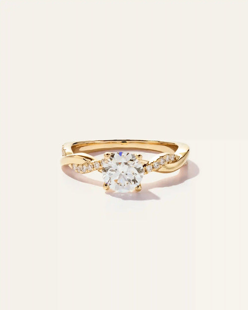 Lab Grown Diamond Round Twisted Engagement Ring - 1ct