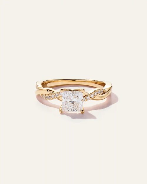 Lab Grown Diamond Princess Twisted Engagement Ring - 1ct