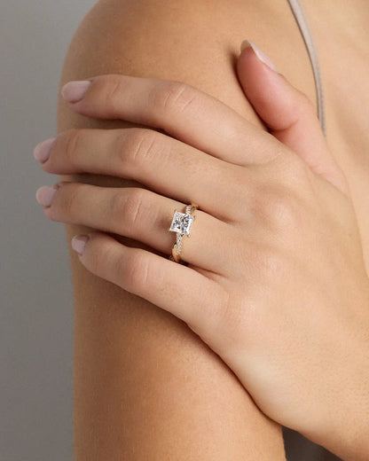 Lab Grown Diamond Princess Twisted Engagement Ring - 1.5ct