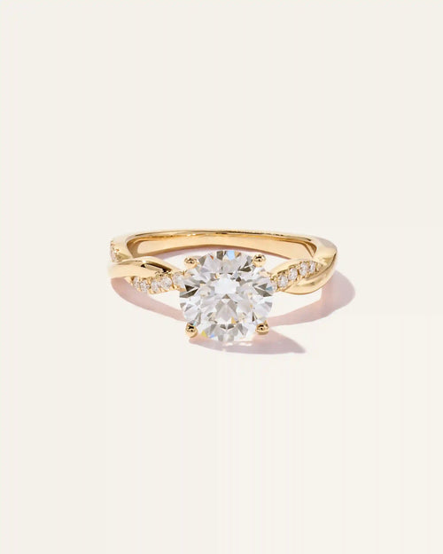Lab Grown Diamond Round Twisted Engagement Ring - 2ct