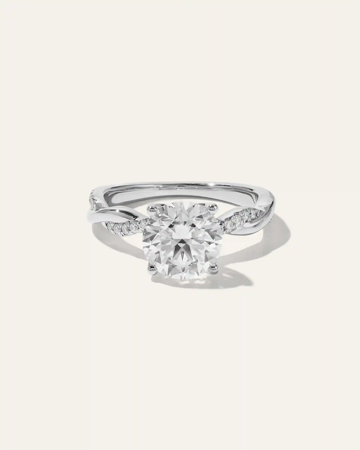 Lab Grown Diamond Round Twisted Engagement Ring - 2.5ct
