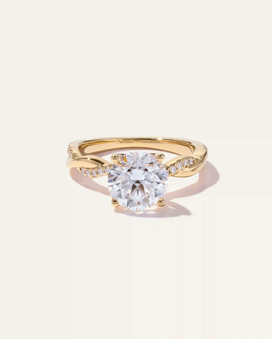 Lab Grown Diamond Round Twisted Engagement Ring - 2.5ct