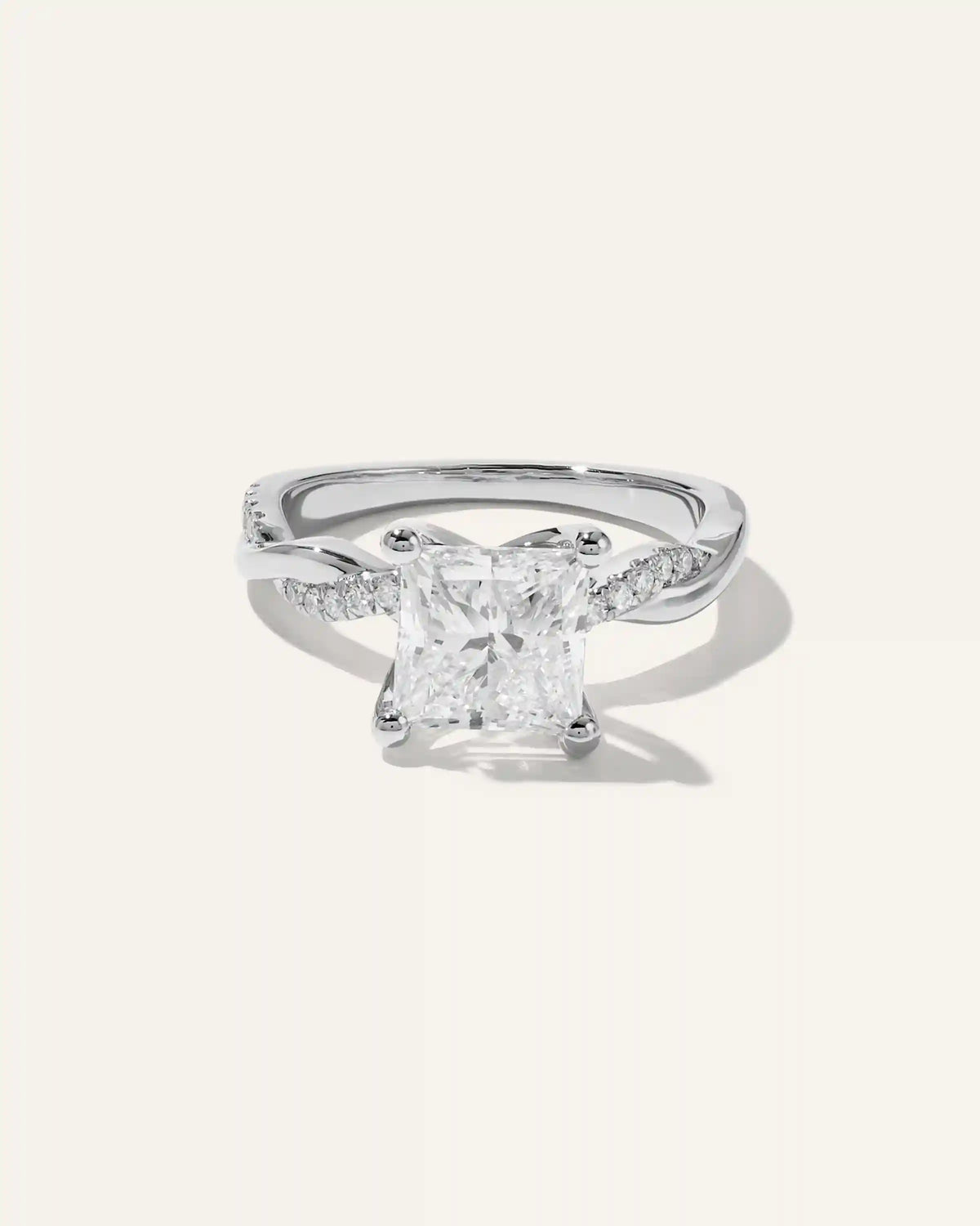 Lab Grown Diamond Princess Twisted Engagement Ring - 2.5ct