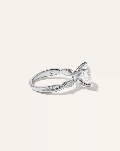 Lab Grown Diamond Round Twisted Engagement Ring - 3ct