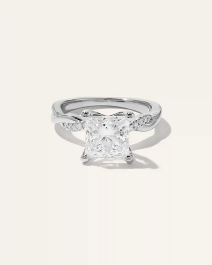 Lab Grown Diamond Princess Twisted Engagement Ring - 3ct