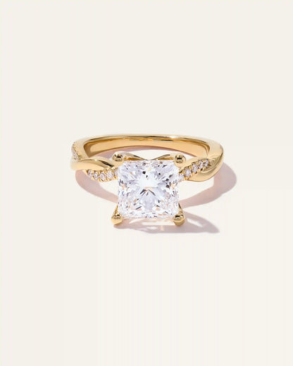 Lab Grown Diamond Princess Twisted Engagement Ring - 3ct