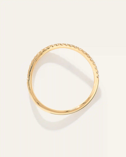 14K Gold Pave Diamond Wave Ring