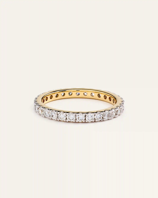 14K Gold Lab Grown Diamond Pave Eternity Band - 1ctw