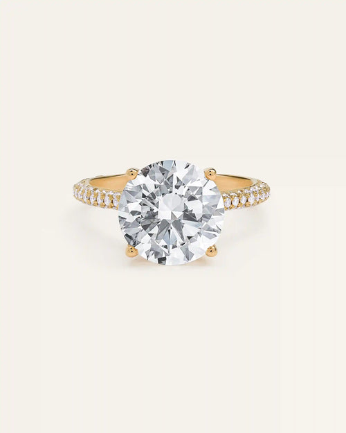 Lab Grown Diamond Round Pave Cathedral Engagement Ring - 5ct