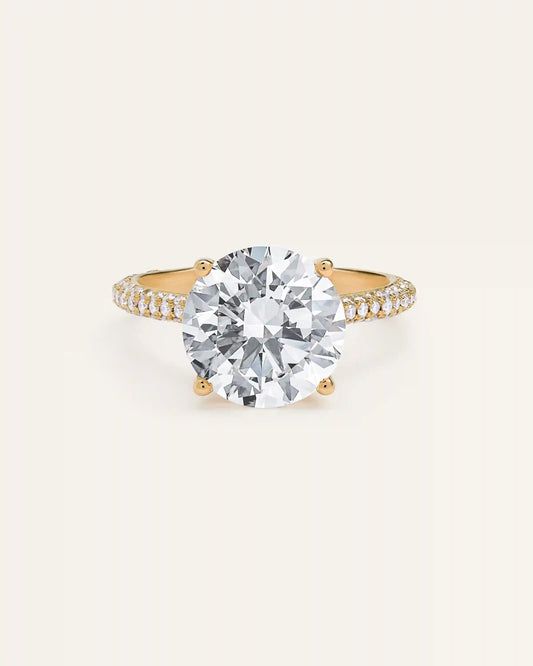 Lab Grown Diamond Round Pave Cathedral Engagement Ring - 5ct