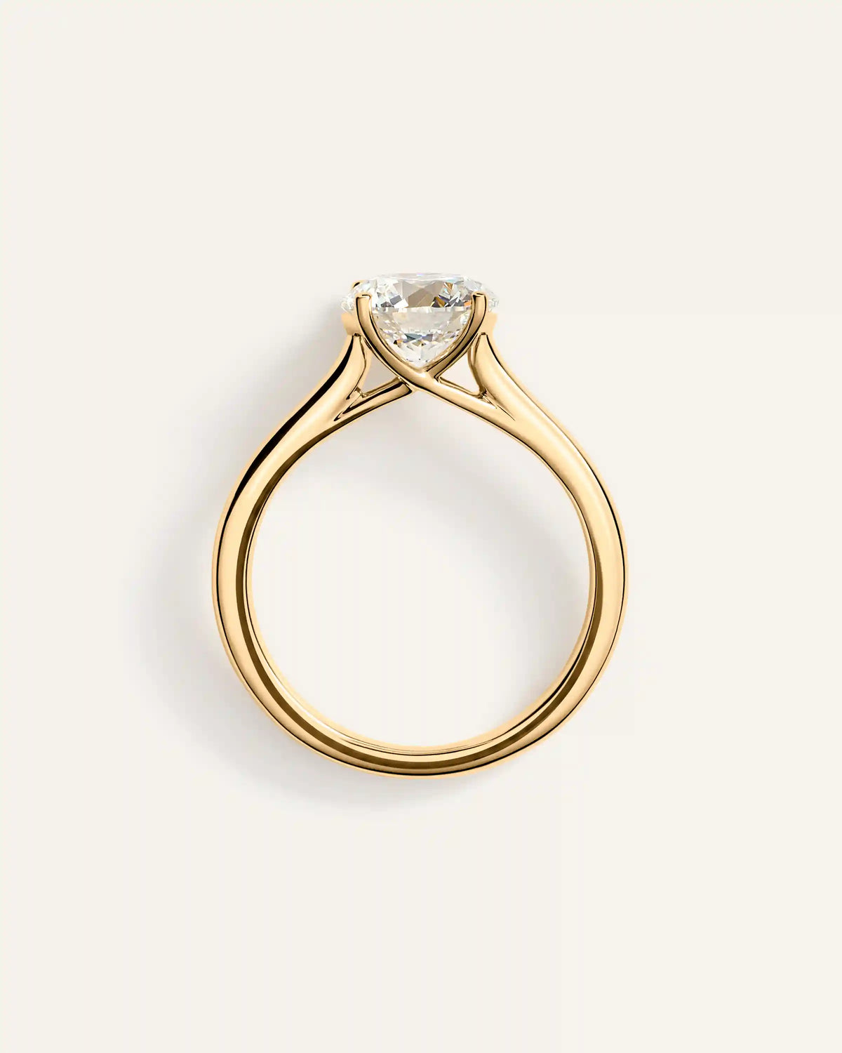 Lab Grown Diamond Round Trellis Cathedral Engagement Ring - 2ct