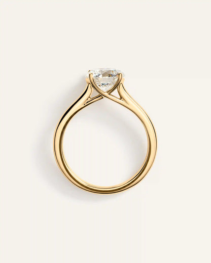 Lab Grown Diamond Round Trellis Cathedral Engagement Ring - 2ct