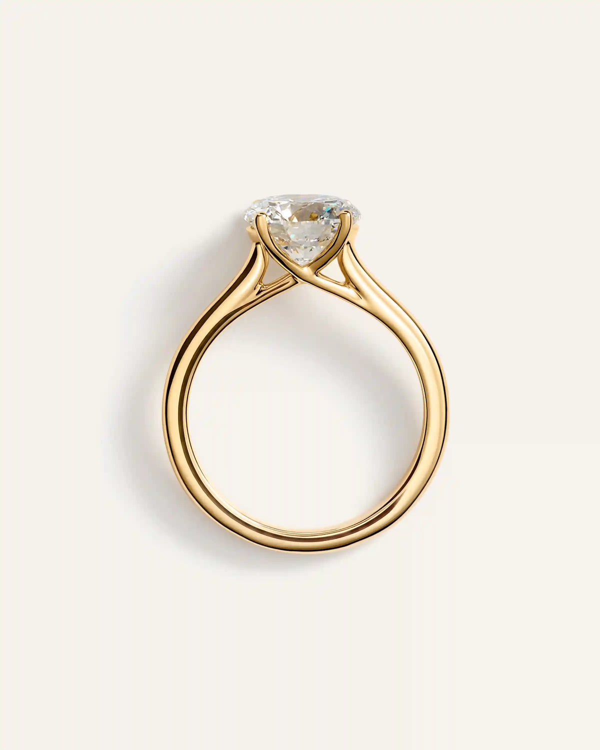 Lab Grown Diamond Round Trellis Cathedral Engagement Ring - 2.5ct