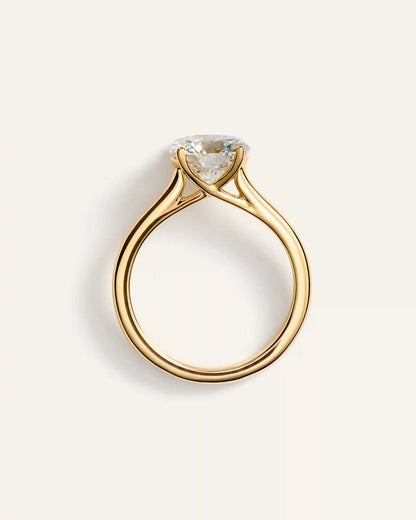 Lab Grown Diamond Round Trellis Cathedral Engagement Ring - 2.5ct