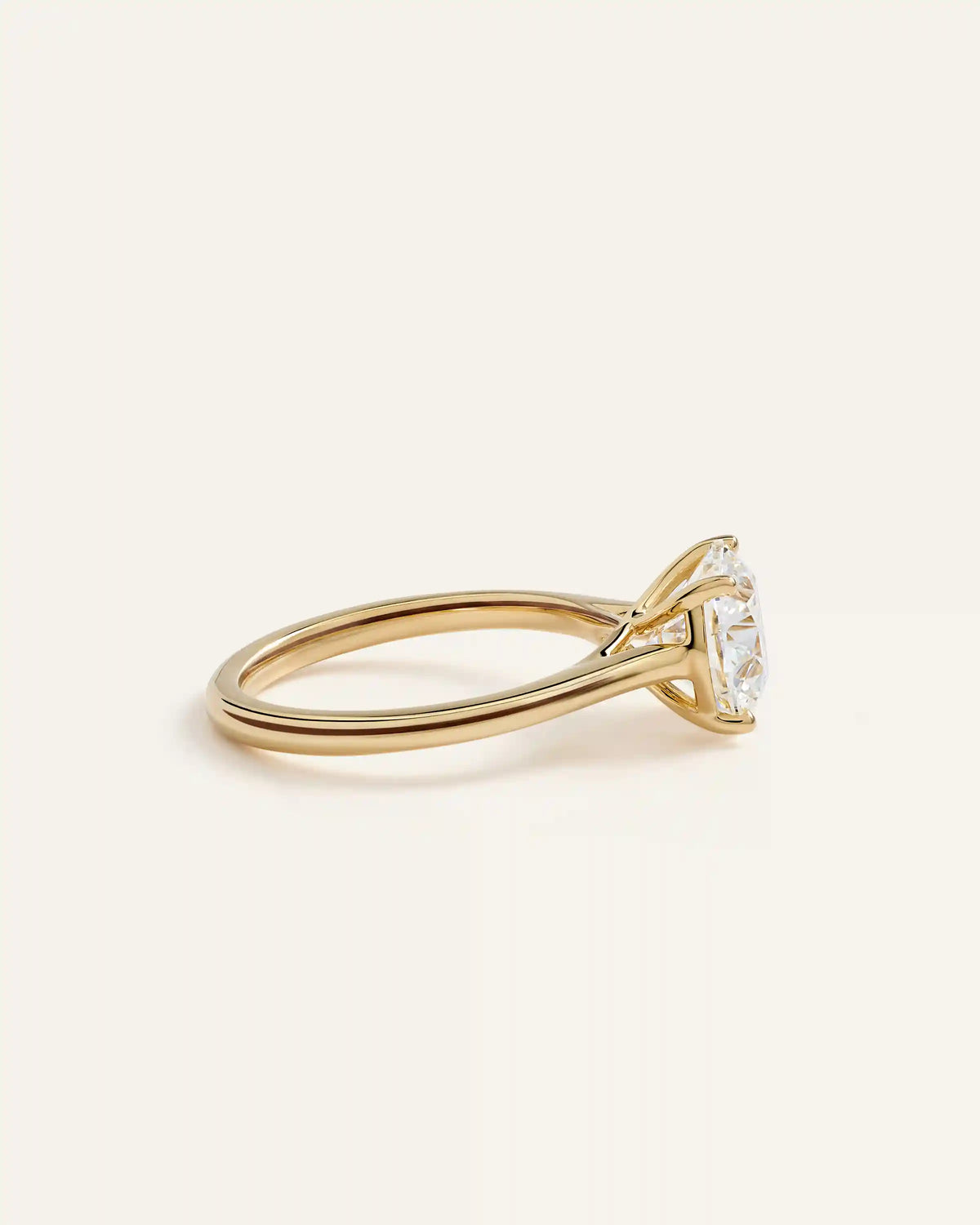 Lab Grown Diamond Round Trellis Cathedral Engagement Ring - 3ct