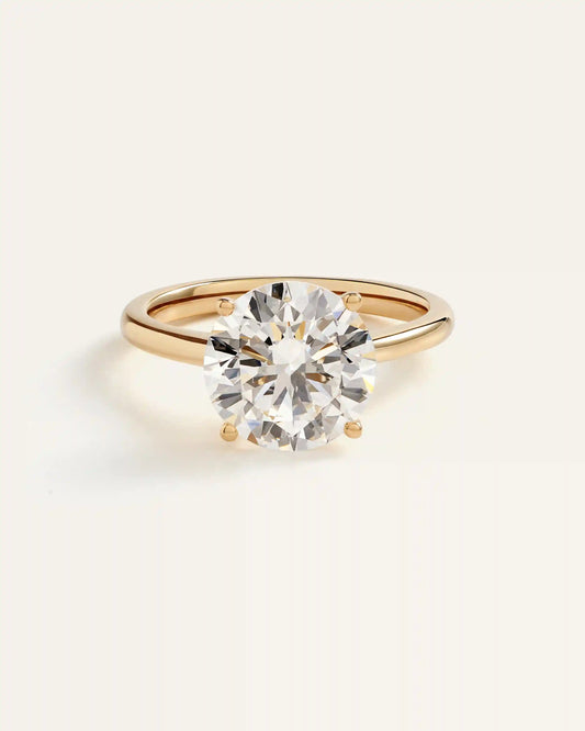 Lab Grown Diamond Round Trellis Cathedral Engagement Ring - 4ct