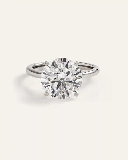 Lab Grown Diamond Round Trellis Cathedral Engagement Ring - 5ct