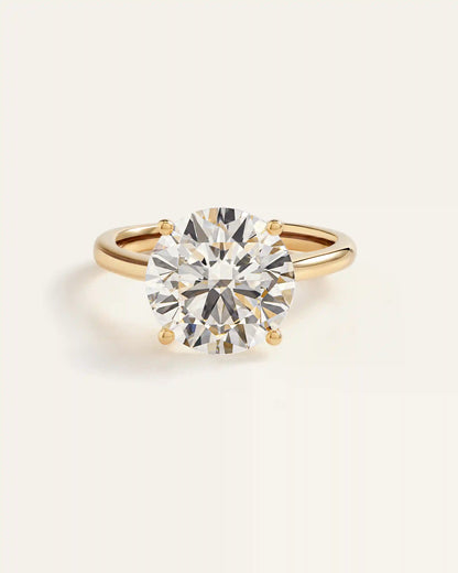 Lab Grown Diamond Round Trellis Cathedral Engagement Ring - 5ct