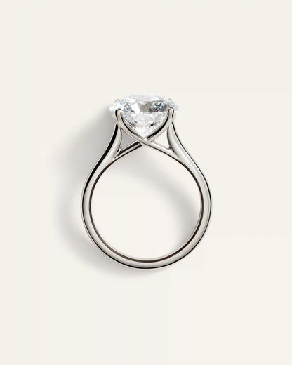 Lab Grown Diamond Round Trellis Cathedral Engagement Ring - 5ct