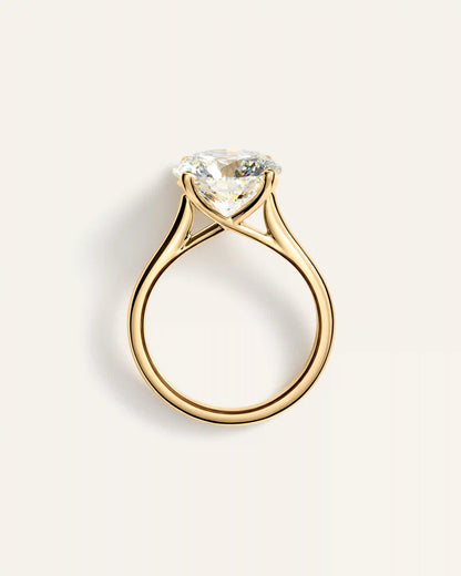 Lab Grown Diamond Round Trellis Cathedral Engagement Ring - 5ct