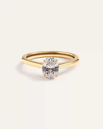 Lab Grown Diamond Oval Trellis Cathedral Engagement Ring - 1ct