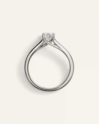 Lab Grown Diamond Oval Trellis Cathedral Engagement Ring - 1ct