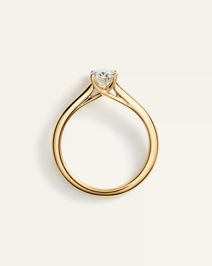 Lab Grown Diamond Oval Trellis Cathedral Engagement Ring - 1ct
