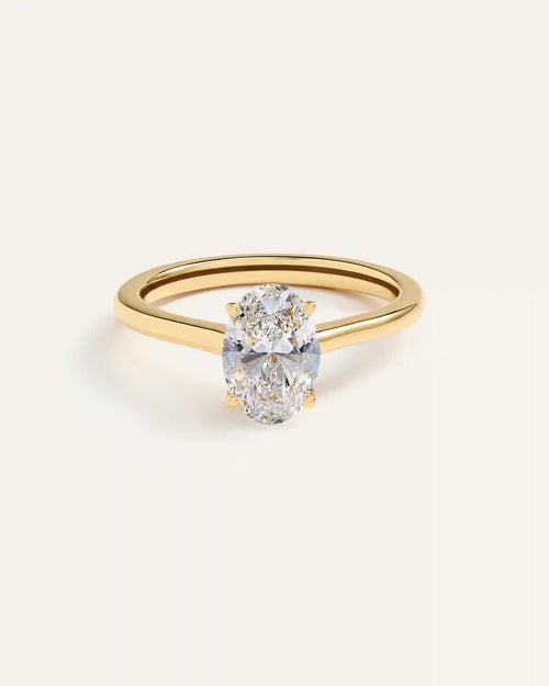 Lab Grown Diamond Oval Trellis Cathedral Engagement Ring - 1.5ct