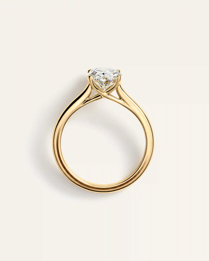 Lab Grown Diamond Oval Trellis Cathedral Engagement Ring - 2ct
