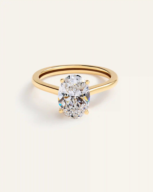 Lab Grown Diamond Oval Trellis Cathedral Engagement Ring - 2.5ct
